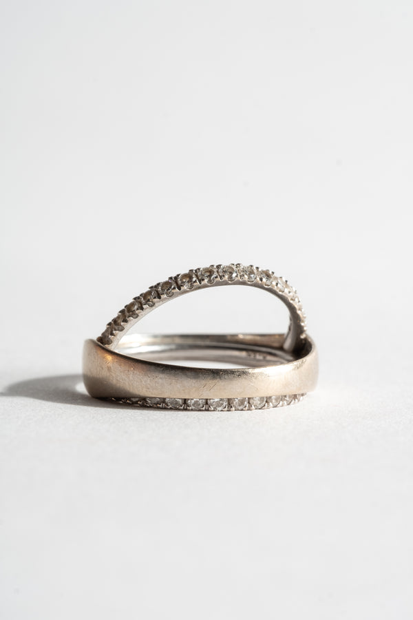 18K White Gold Articulated Diamond Band