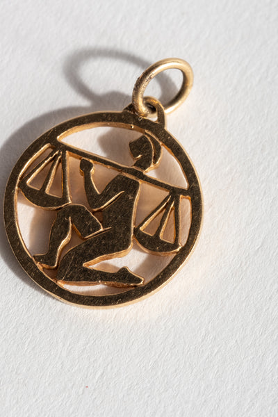 9K Cutwork Libra Pendant