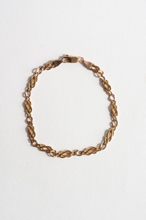 9K Twisted Link Bracelet