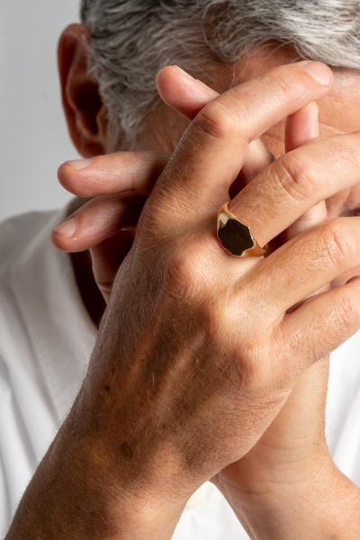 9K Victorian Shield Signet Ring