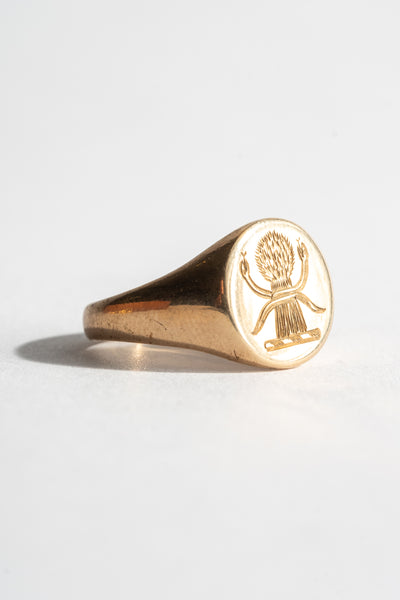9K Wheat and Serpents Signet Ring