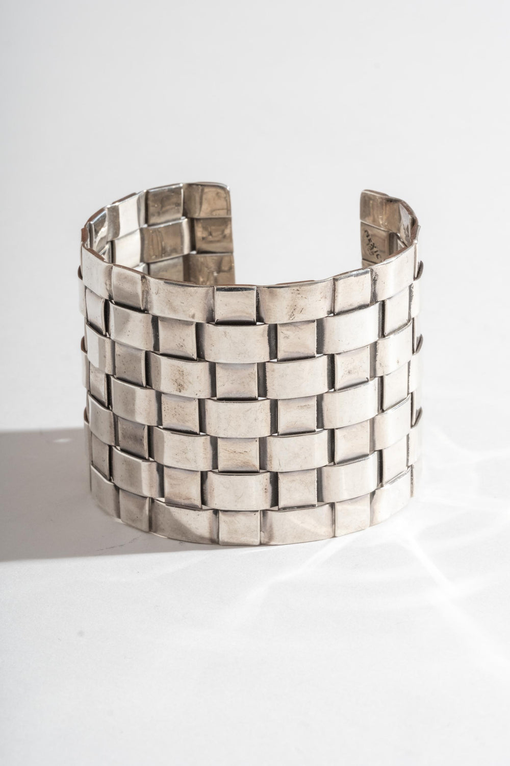 Big Sterling Woven Cuff