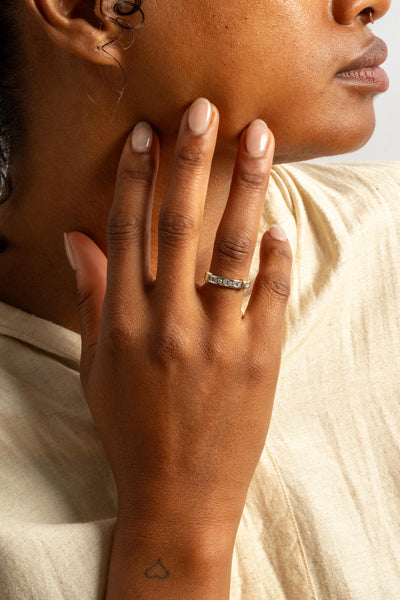 10K Bicolor Diamond Band