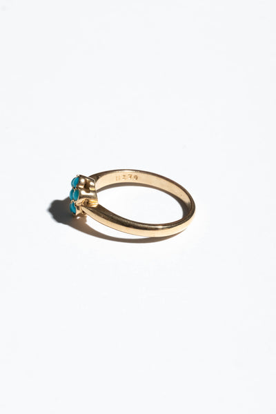 10K Victorian Turquoise Cluster Ring