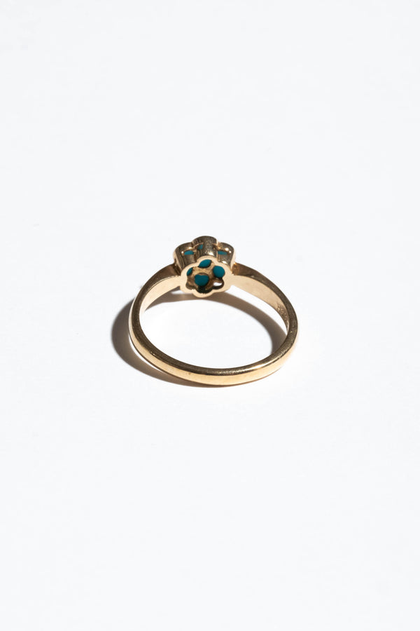 10K Victorian Turquoise Cluster Ring