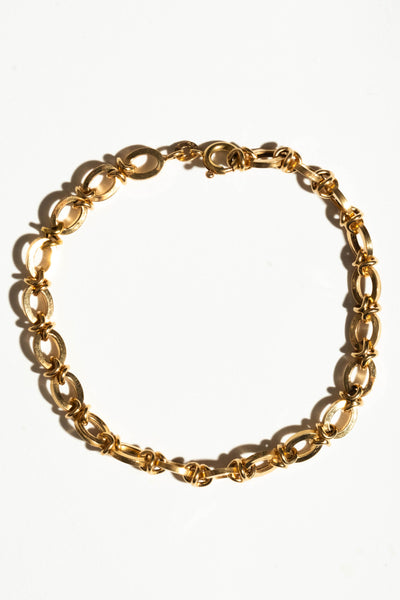 10K Wrapped Oval Link Chain Bracelet
