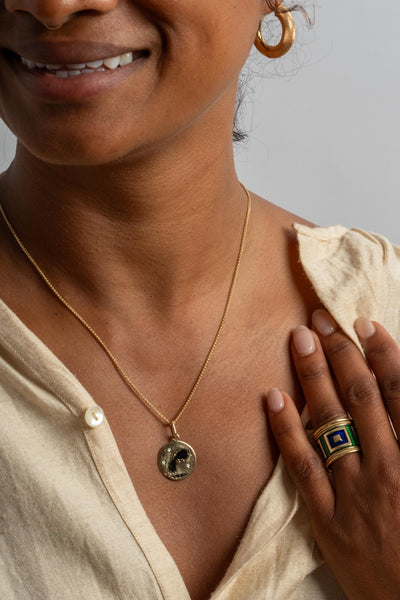 14K Aquarius Medallion
