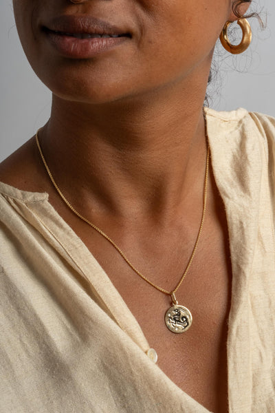 14K Capricorn Medallion