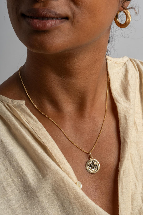 14K Capricorn Medallion