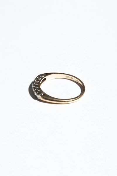 14K Deco White + Yellow Gold Diamond Band