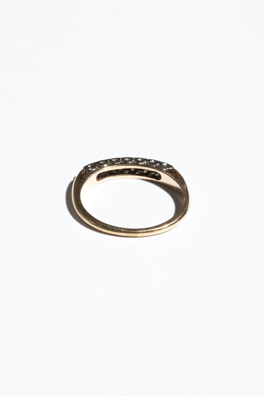 14K Deco White + Yellow Gold Diamond Band