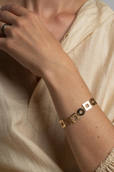 14K Geometric Shapes Bracelet
