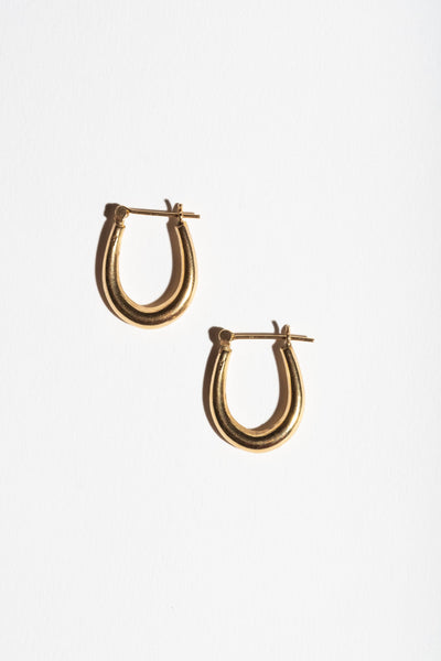 14K Oval Graduated Hoops