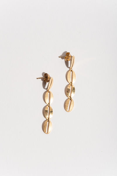 14K Oval Link Chain Stud Earrings
