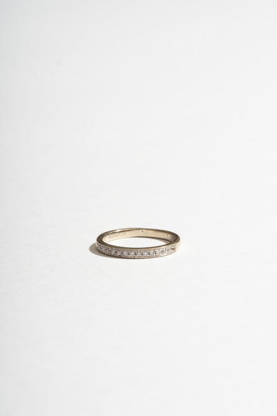 14K Plain White Gold 15 Diamond Band