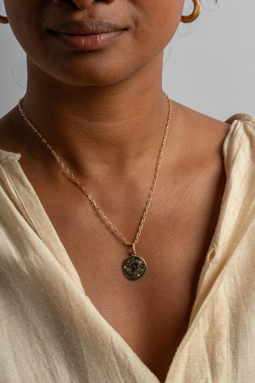 14K Scorpio Medallion