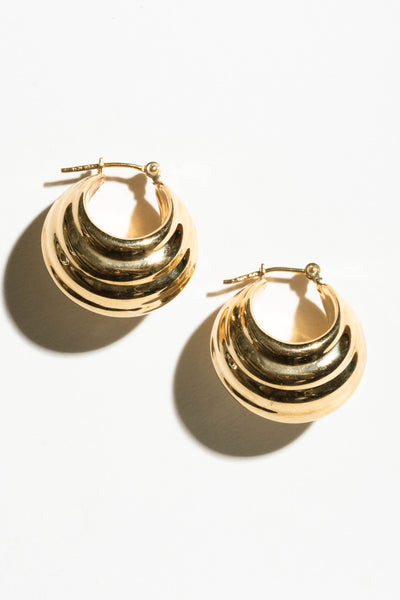 14K Shell Hoops