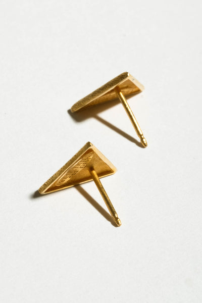 14K Triangle Studs with Diamonds
