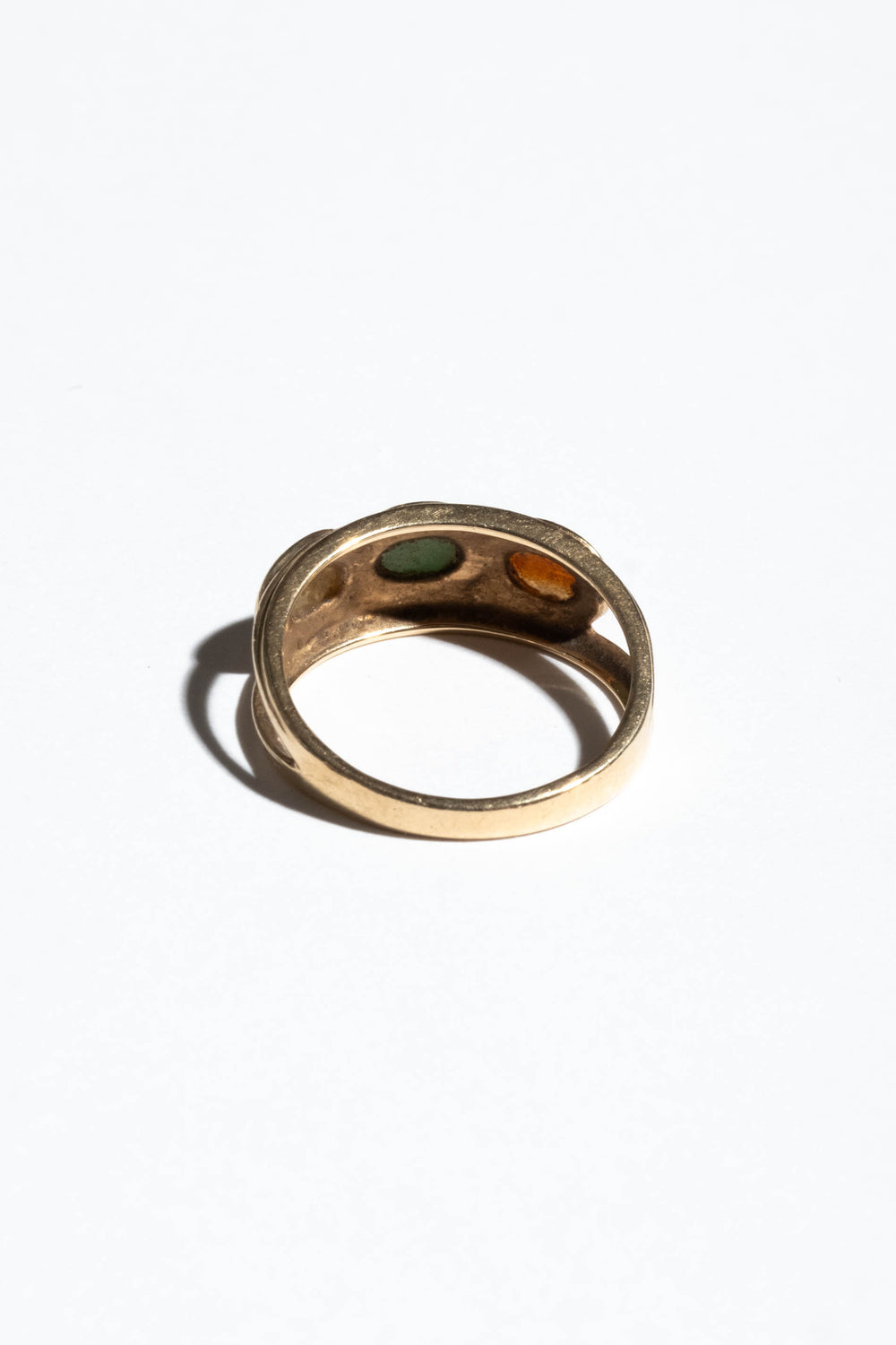 14K Triple Agate Ring