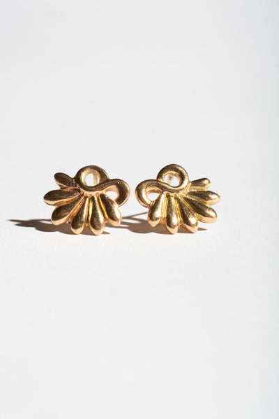14K Twisted Leaf Studs