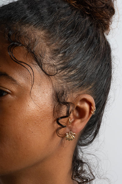 14K Twisted Leaf Studs