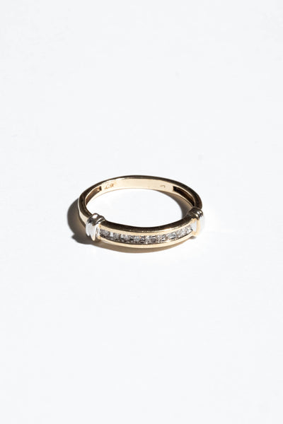 14K White + Yellow Gold Diamond Band