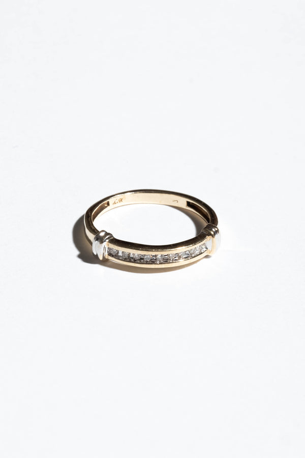 14K White + Yellow Gold Diamond Band