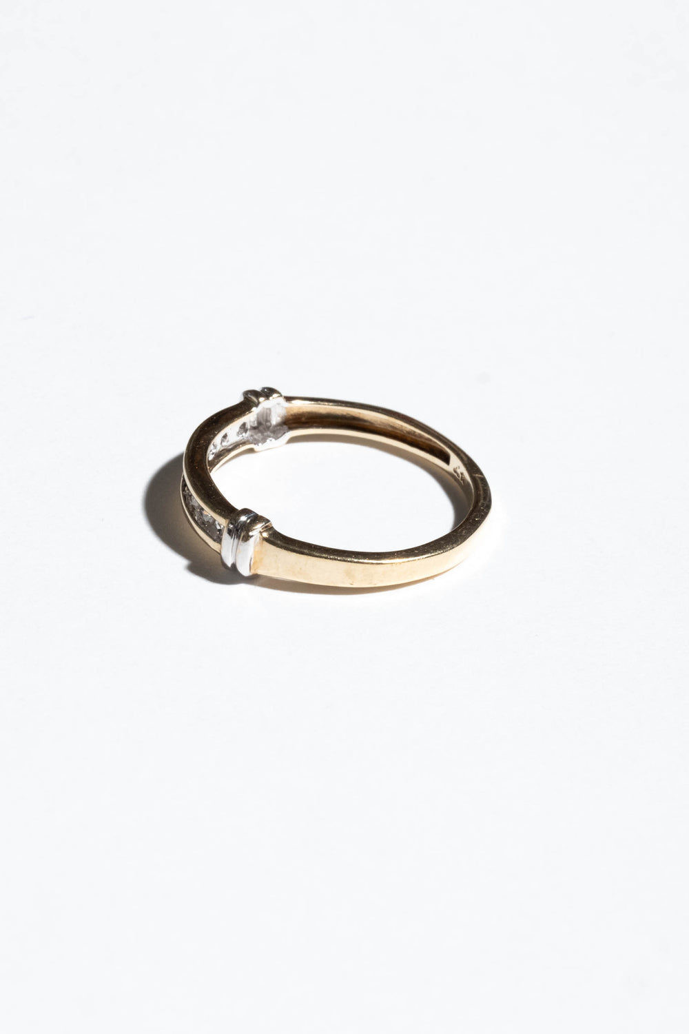 14K White + Yellow Gold Diamond Band