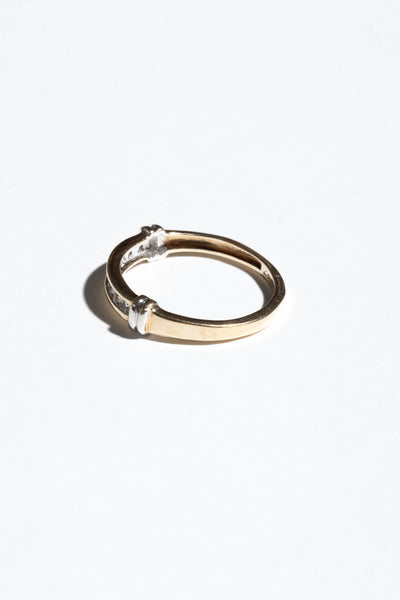 14K White + Yellow Gold Diamond Band