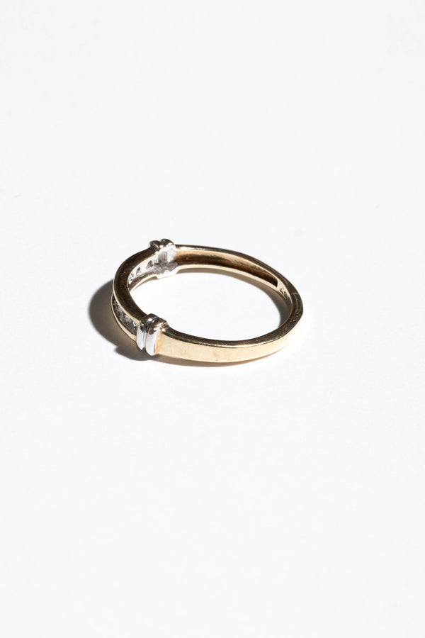 14K White + Yellow Gold Diamond Band