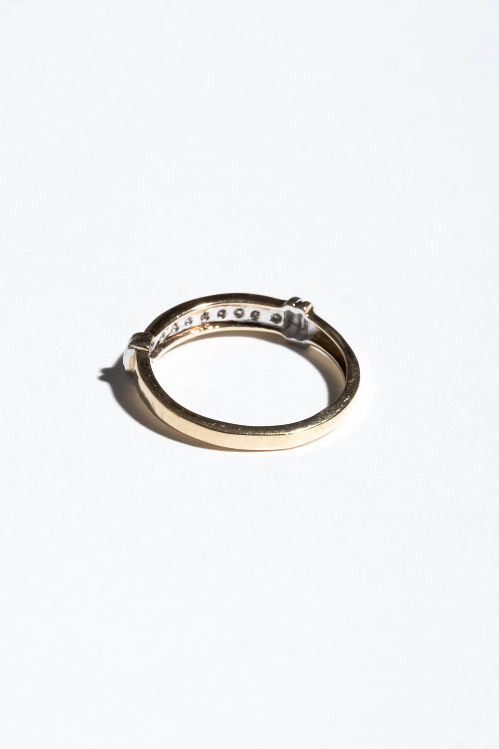 14K White + Yellow Gold Diamond Band