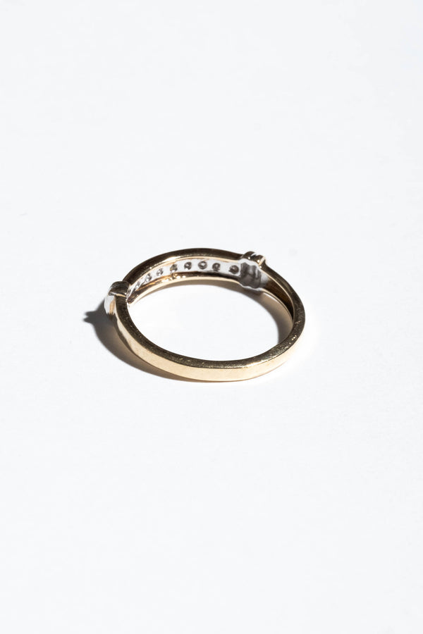 14K White + Yellow Gold Diamond Band