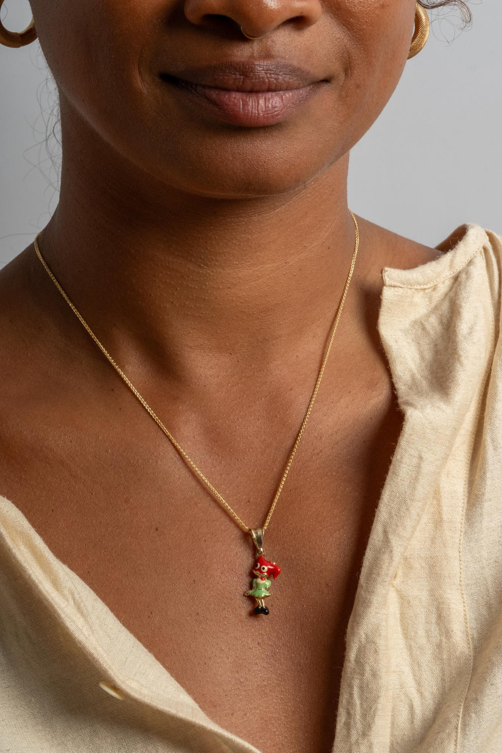 14K Winnie Woodpecker Enamel Charm