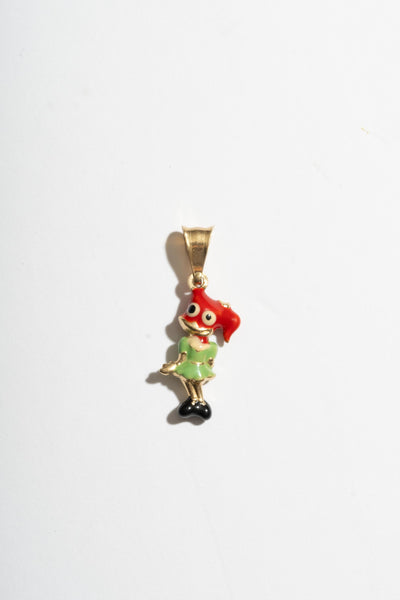 14K Winnie Woodpecker Enamel Charm