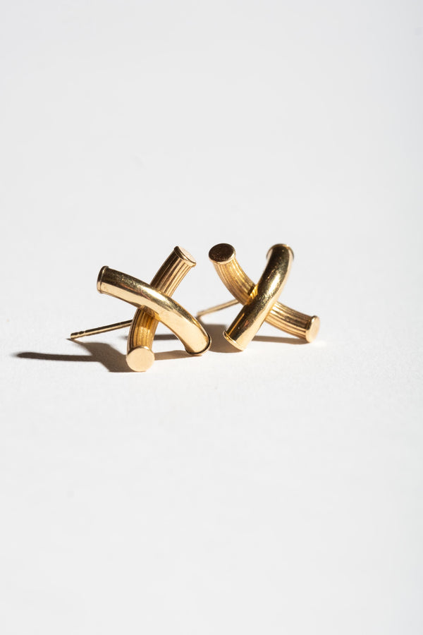 14K X Macaroni Studs