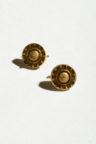15K Small Etruscan Earrings