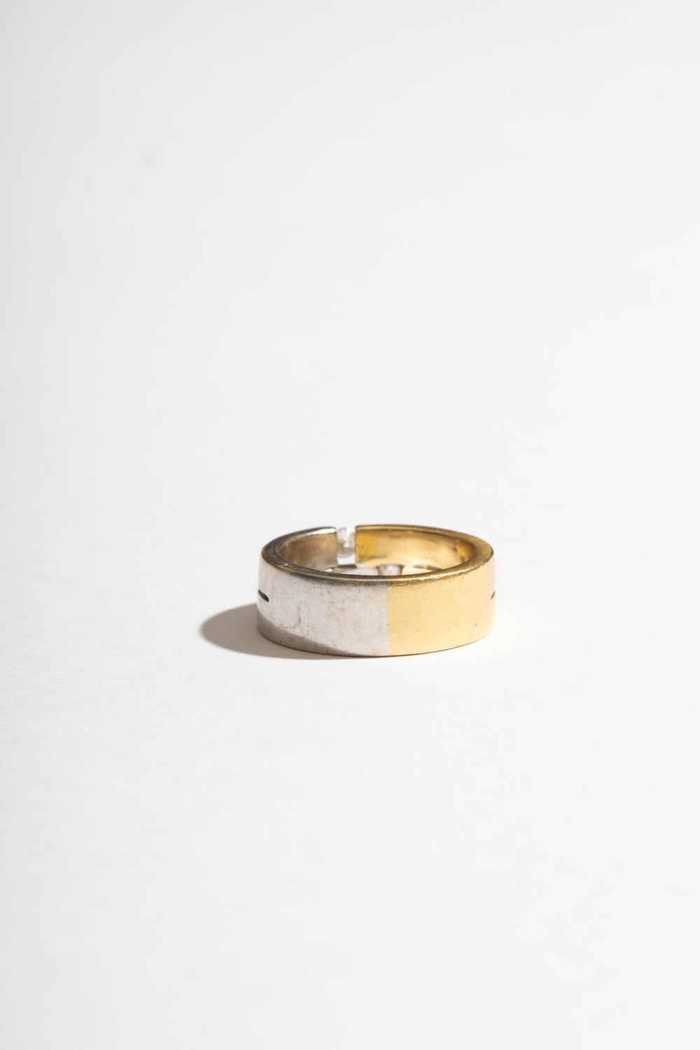 18K Bicolor Double Diamond Band