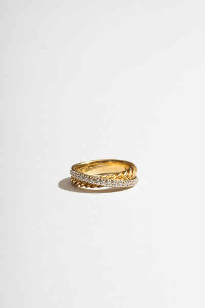 18K David Yurman Diamond Twist ring