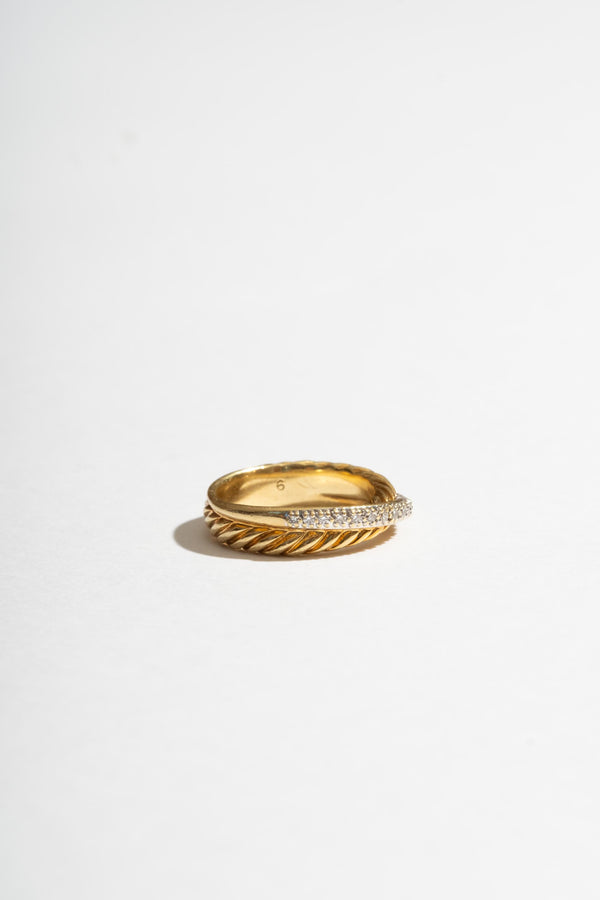 18K David Yurman Diamond Twist ring