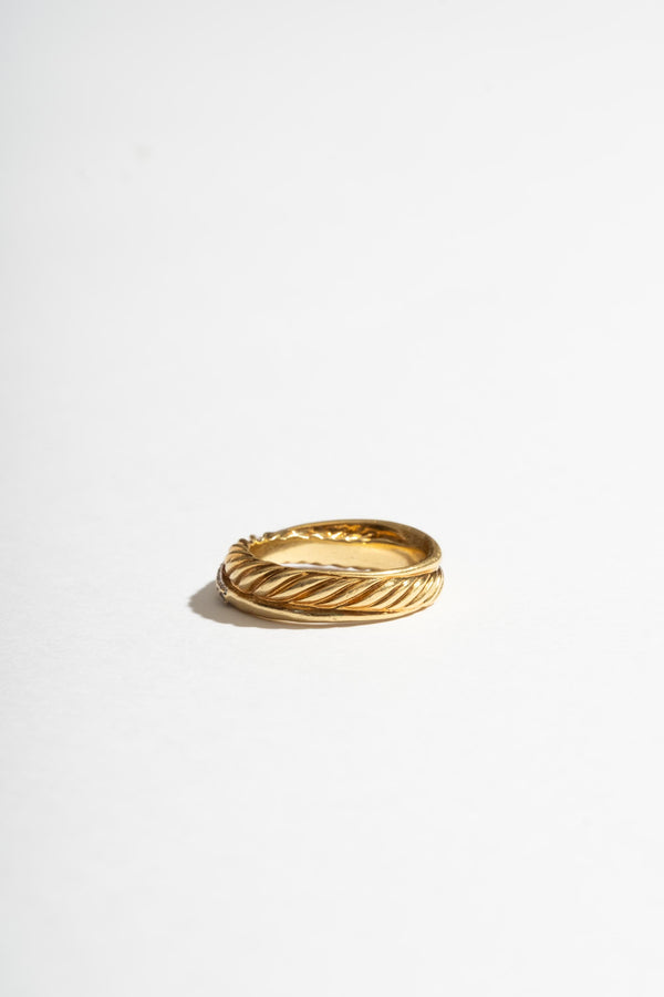 18K David Yurman Diamond Twist ring