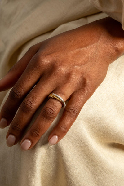 18K David Yurman Diamond Twist ring