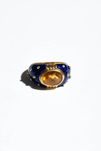 18K Enamel Citrine Hidalgo Ring