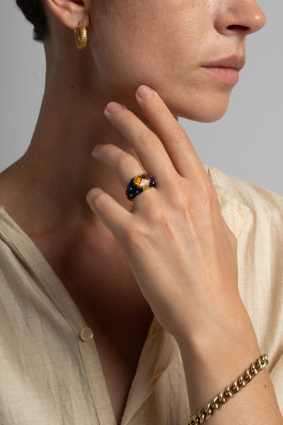 18K Enamel Citrine Hidalgo Ring