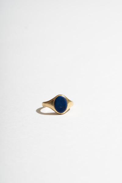 18K Lapis Pinky Signet Ring