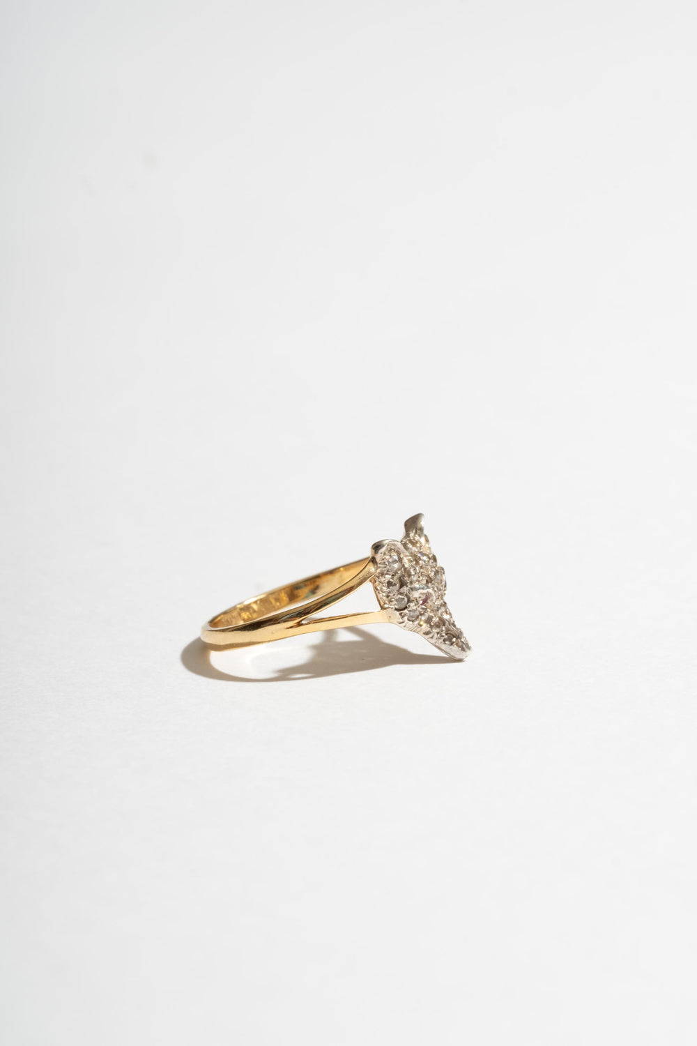 9K + Sterling Diamond Fox Ring