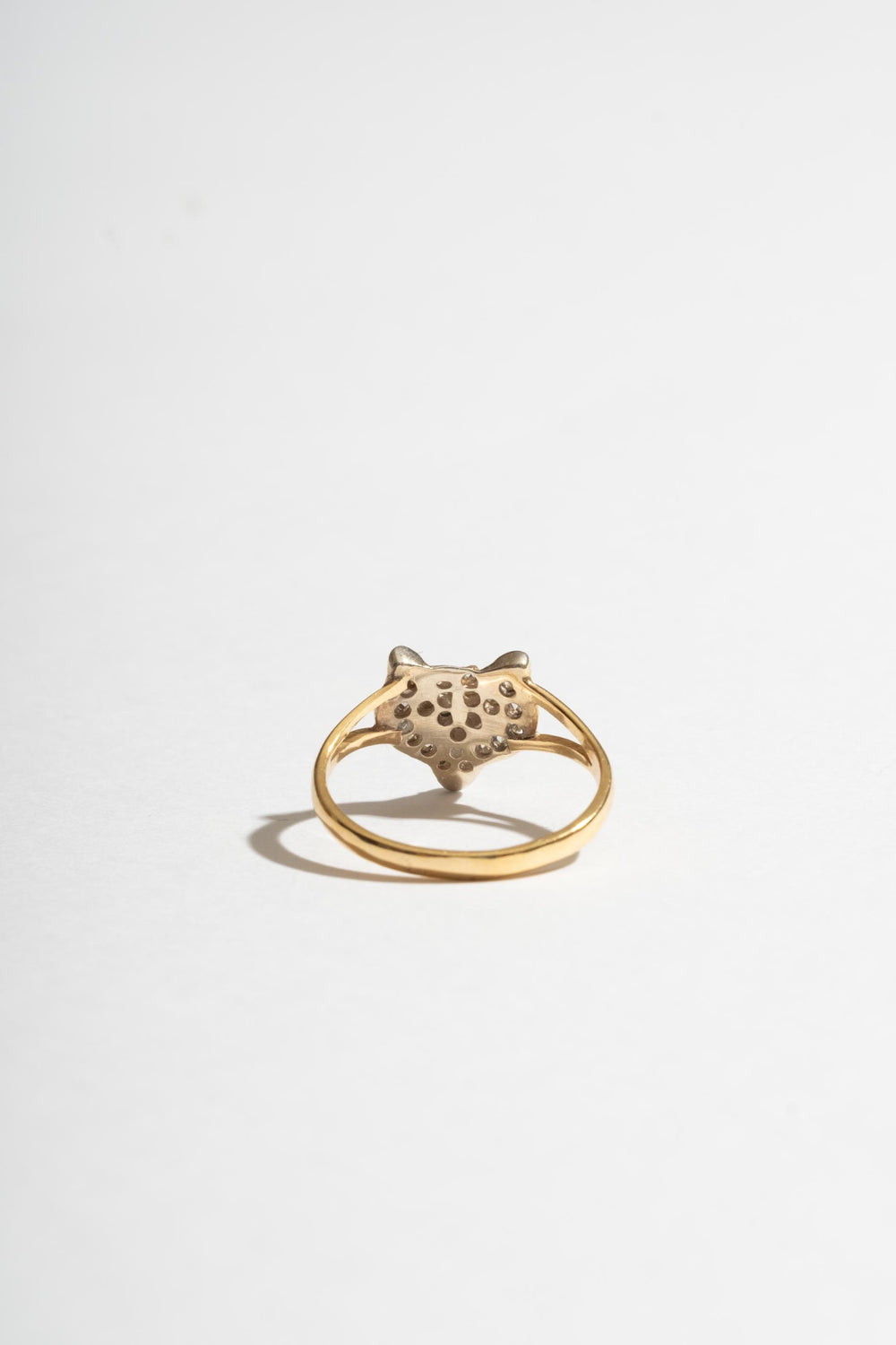 9K + Sterling Diamond Fox Ring