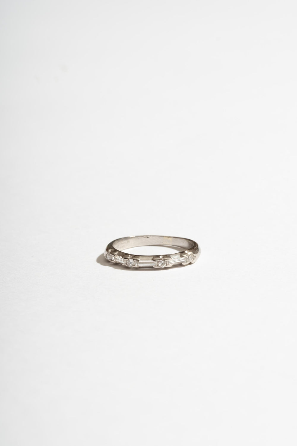 Platinum Mixed Cut Diamond Band
