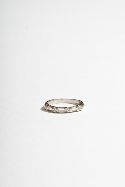 Platinum Mixed Cut Diamond Band