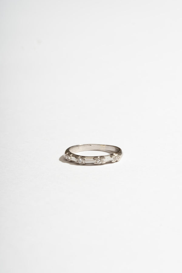 Platinum Mixed Cut Diamond Band