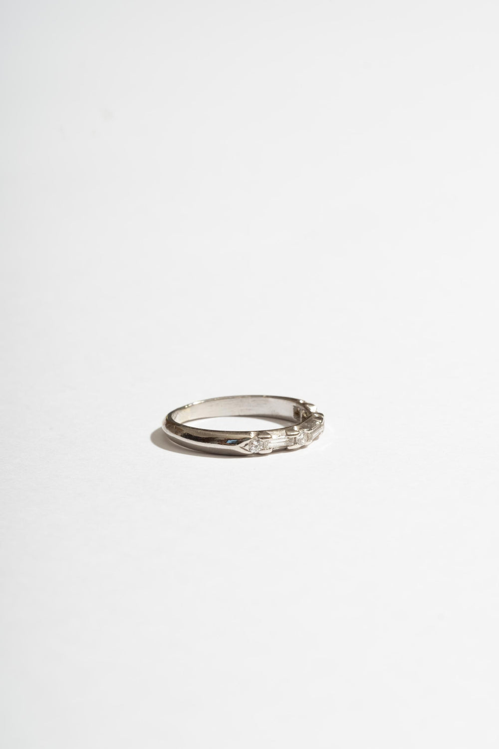 Platinum Mixed Cut Diamond Band